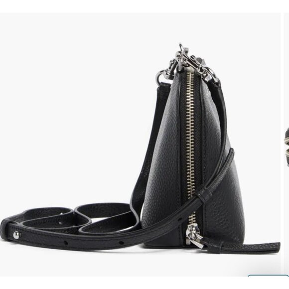 New Marc Jacobs Grind Crossbody Pouch Pebble Leather Black - Picture 3 of 6